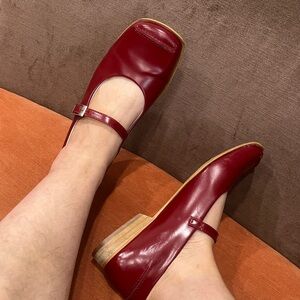 Jonak Paris Mary Jane style Burgundy Leather Side Buckle size 38